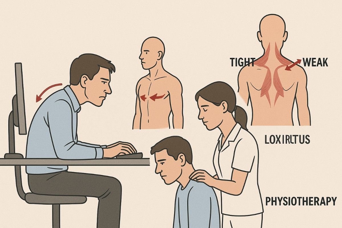 White-collar jobs - Wrong Ergonomics - Upper Cross Syndrome