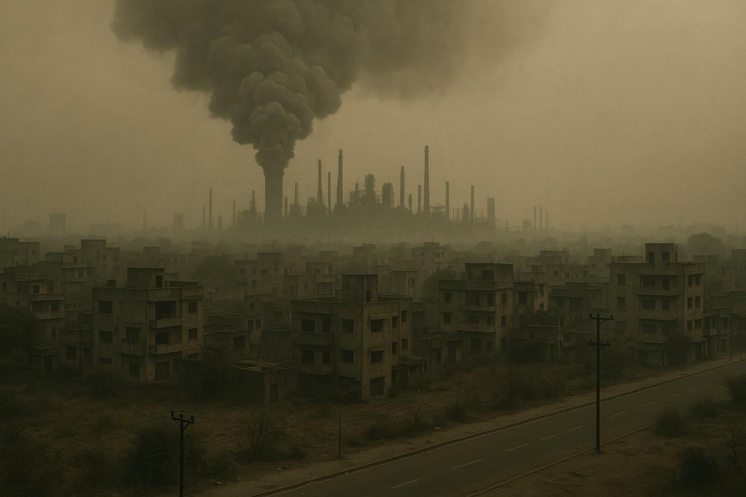 Ruins of Union Carbide factory in Bhopal after gas leak