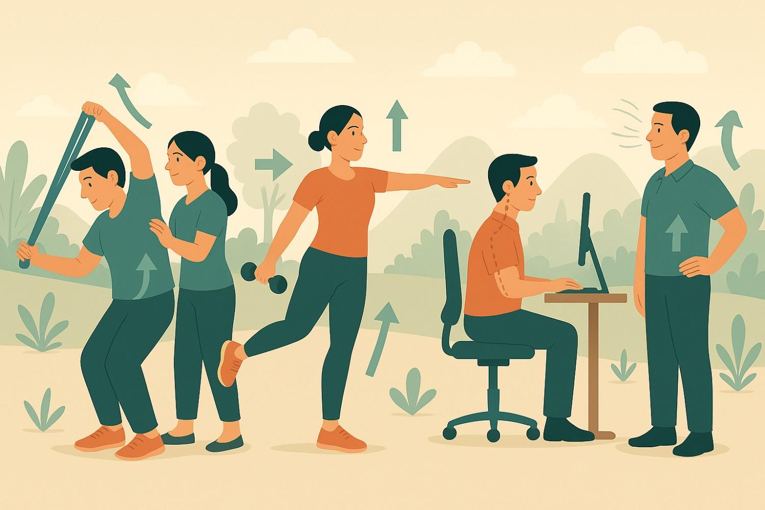 Physiotherapist guiding posture correction therapy session